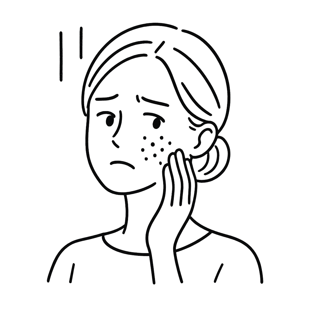 肌荒れしている女性