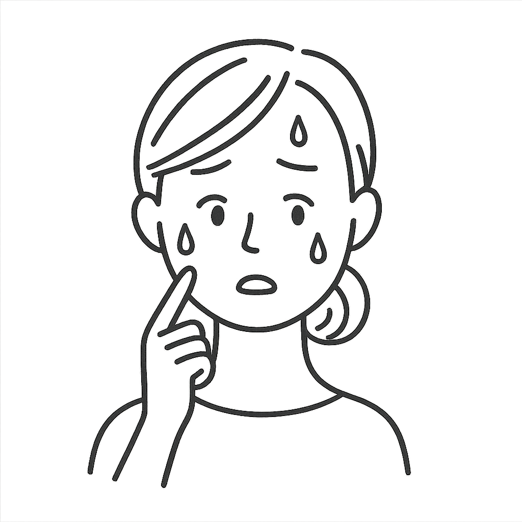 肌荒れしている女性