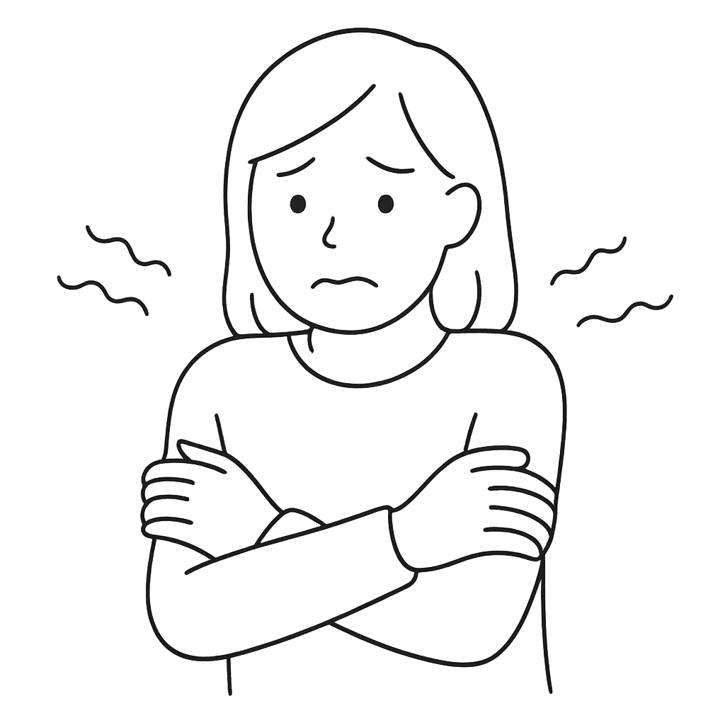 寒がっている女性／AMUBELLE／アンベル