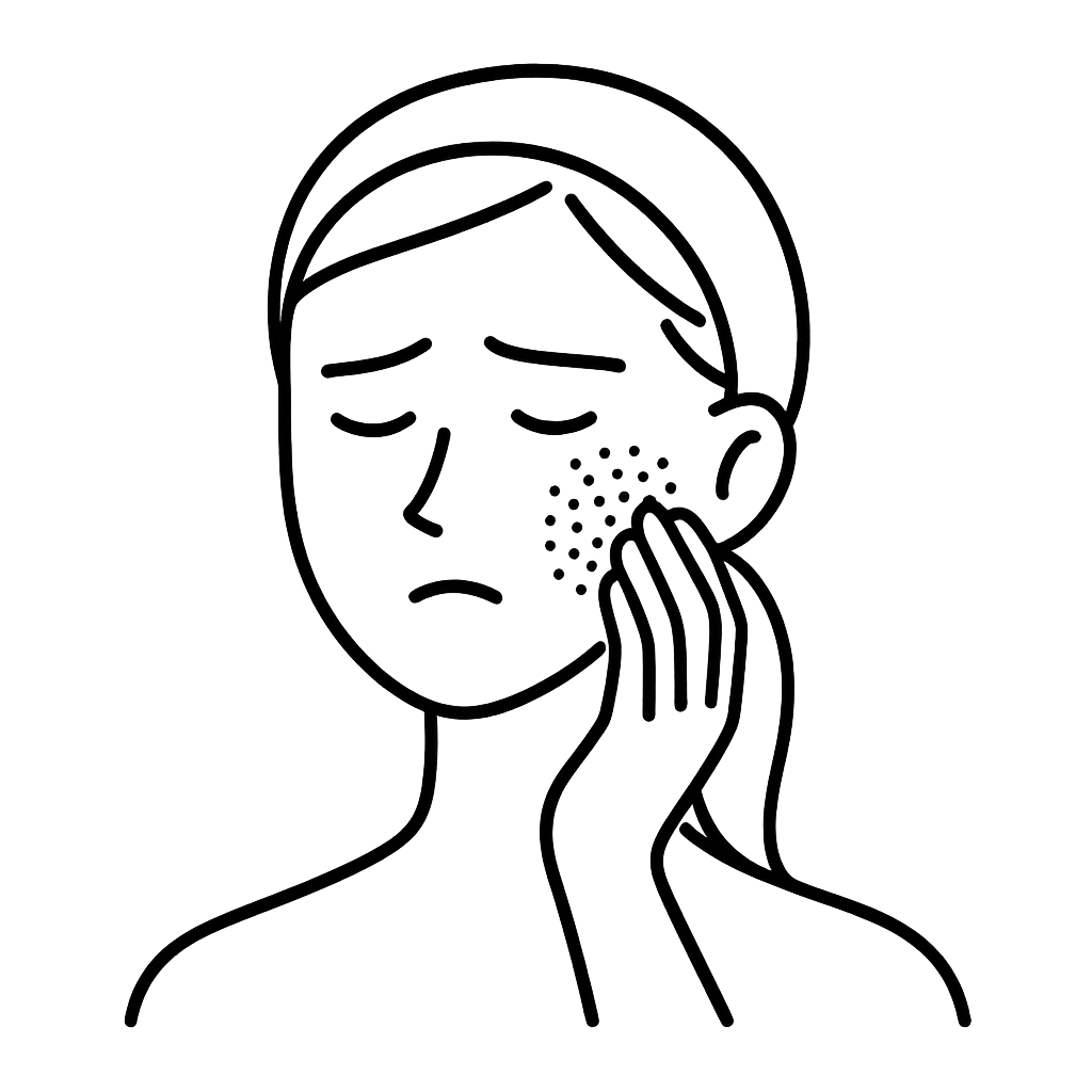 くすみを気にしている女性／AMUBELLE／アンベル