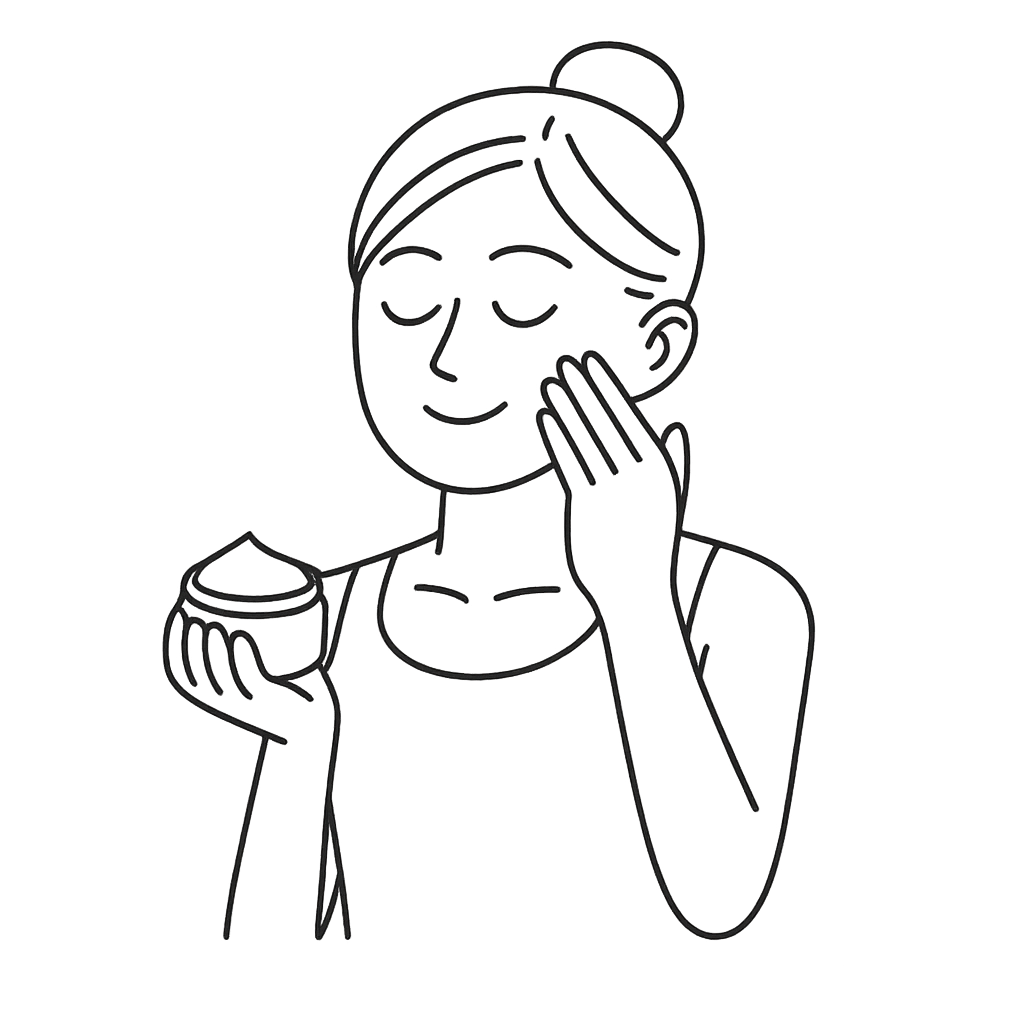 クリームを塗っている女性／AMUBELLE／アンベル