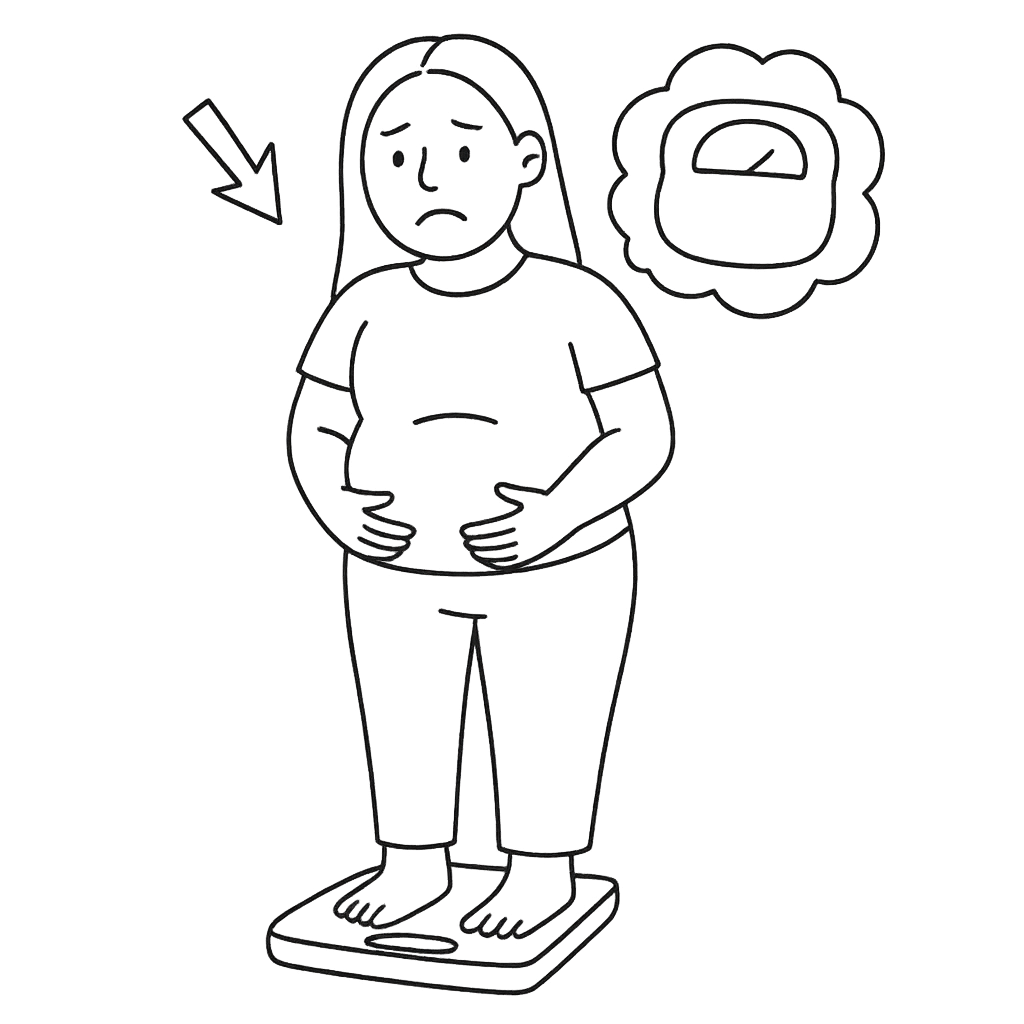 体型を気にしている女性／AMUBELLE／アンベル