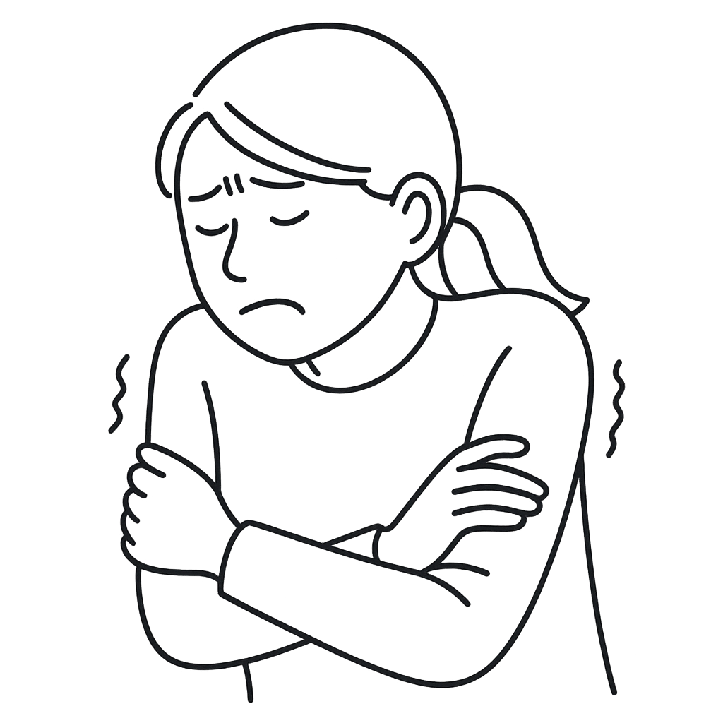 寒がっている女性／AMUBELLE／アンベル