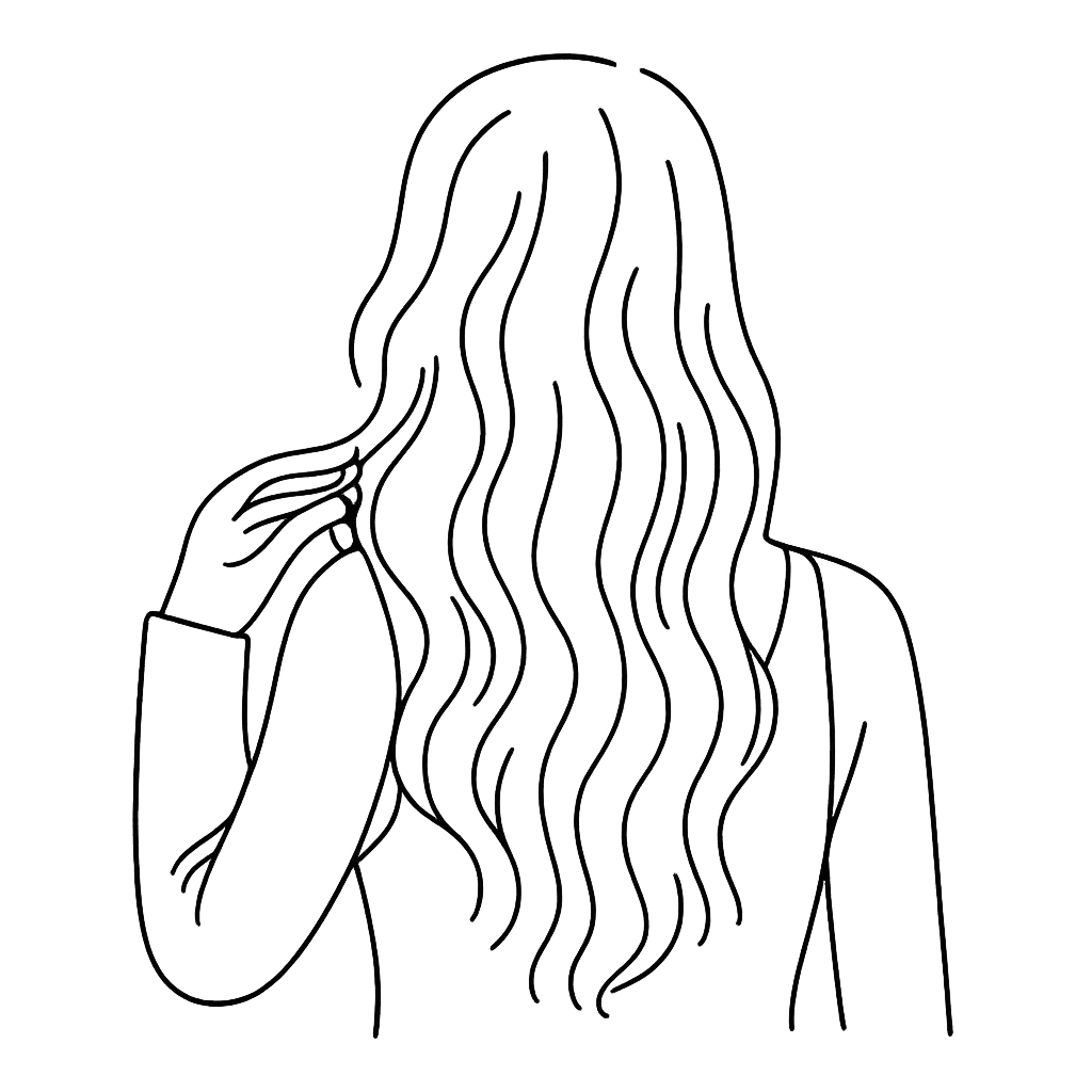 髪の毛が長い女性の後ろ姿／AMUBELLE／アンベル