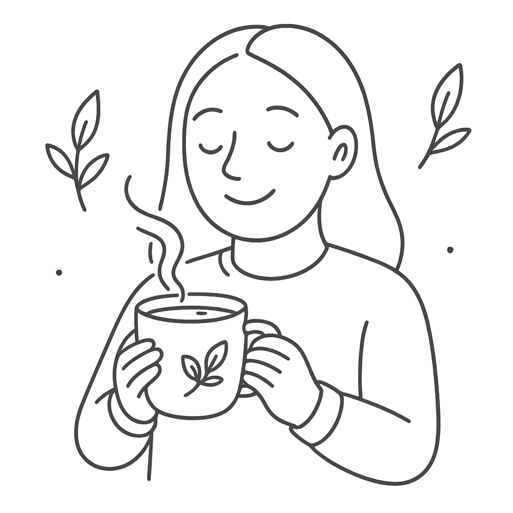 ハーブティーを飲んでいる女性／AMUBELLE／アンベル