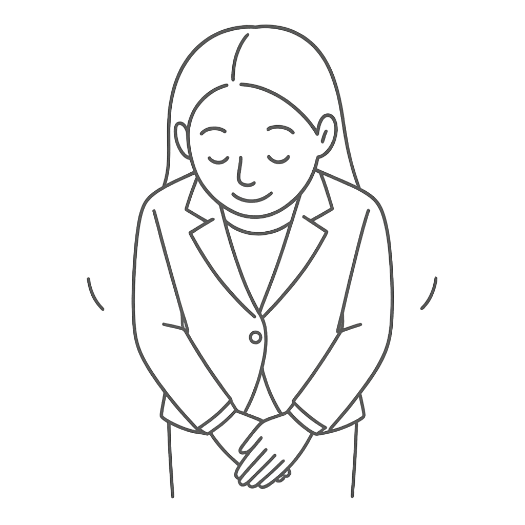 お辞儀をしている女性／AMUBELLE／アンベル