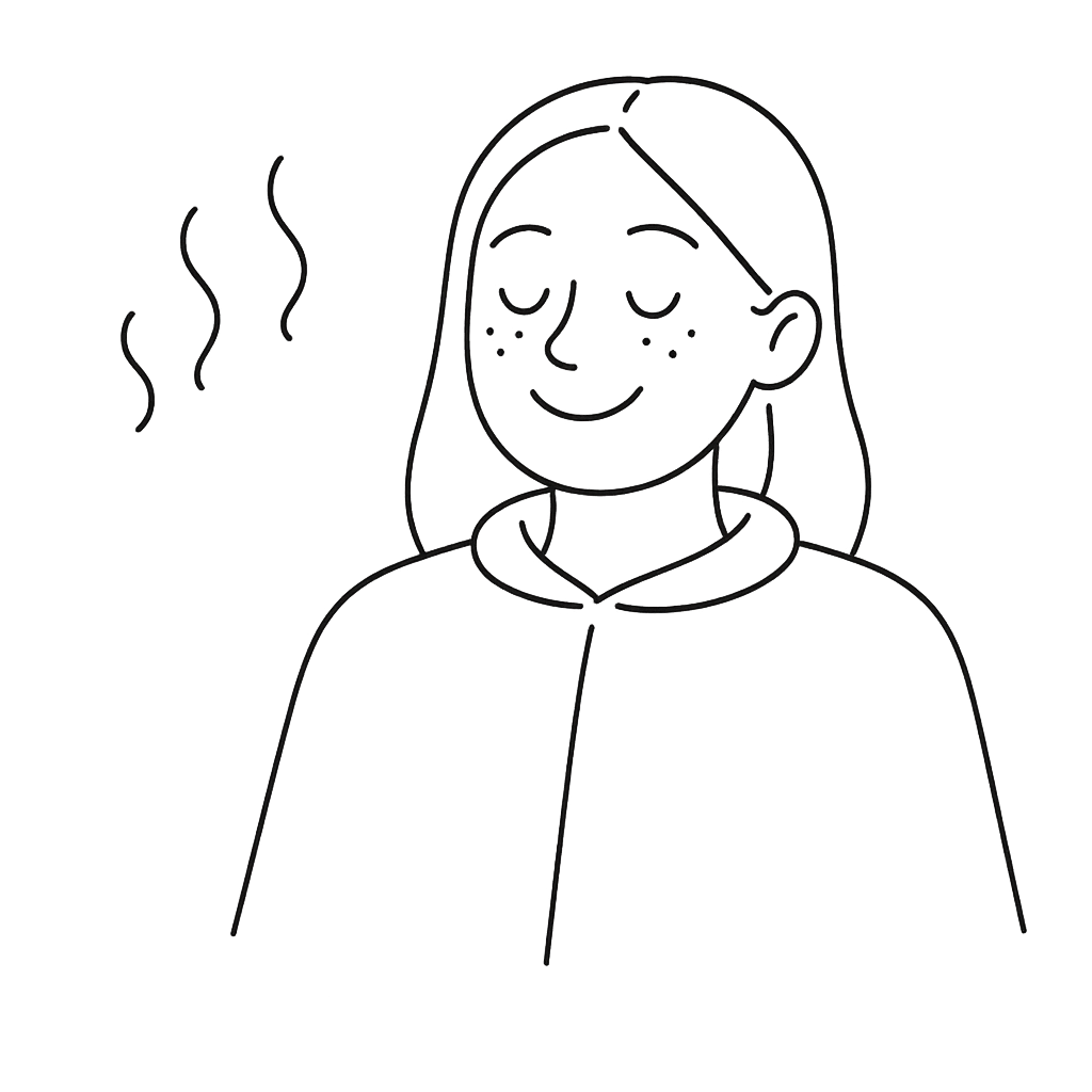 よもぎ蒸しをしている女性／AMUBELLE／アンベル