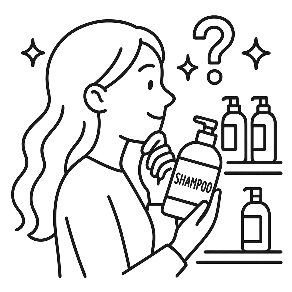 シャンプーを選んでいる女性／AMUBELLE／アンベル