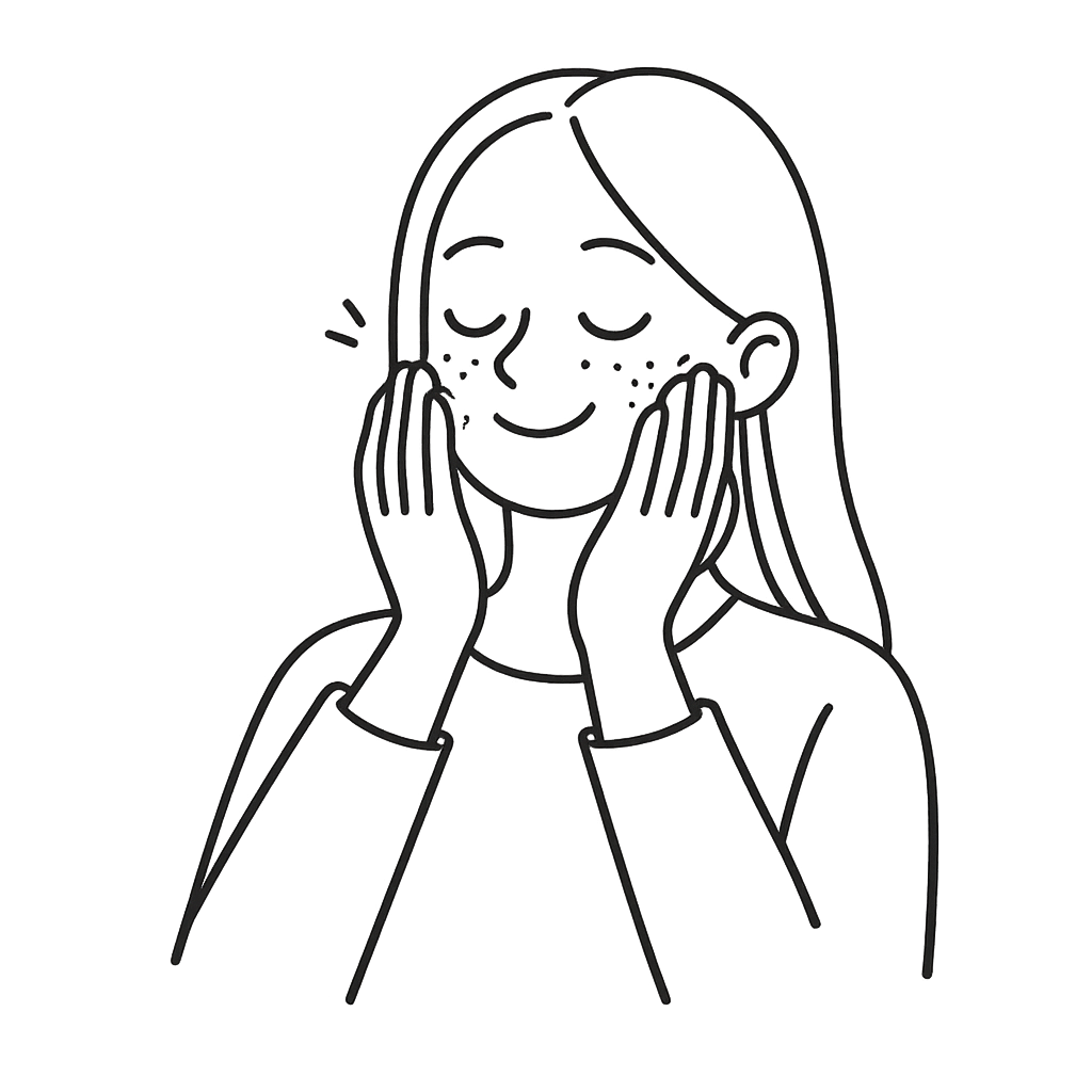 スキンケアをしている女性／AMUBELLE／アンベル