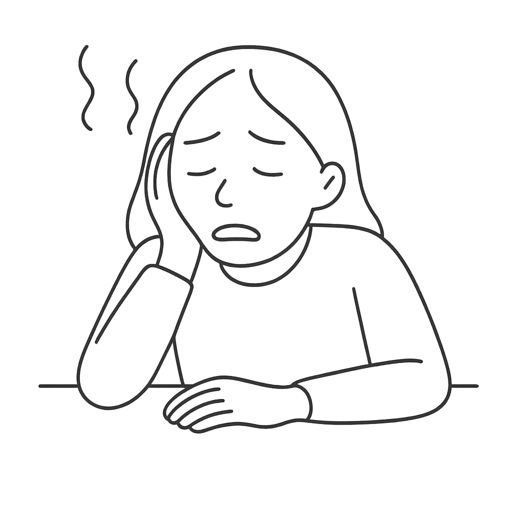 だるさを感じている女性／AMUBELLE／アンベル