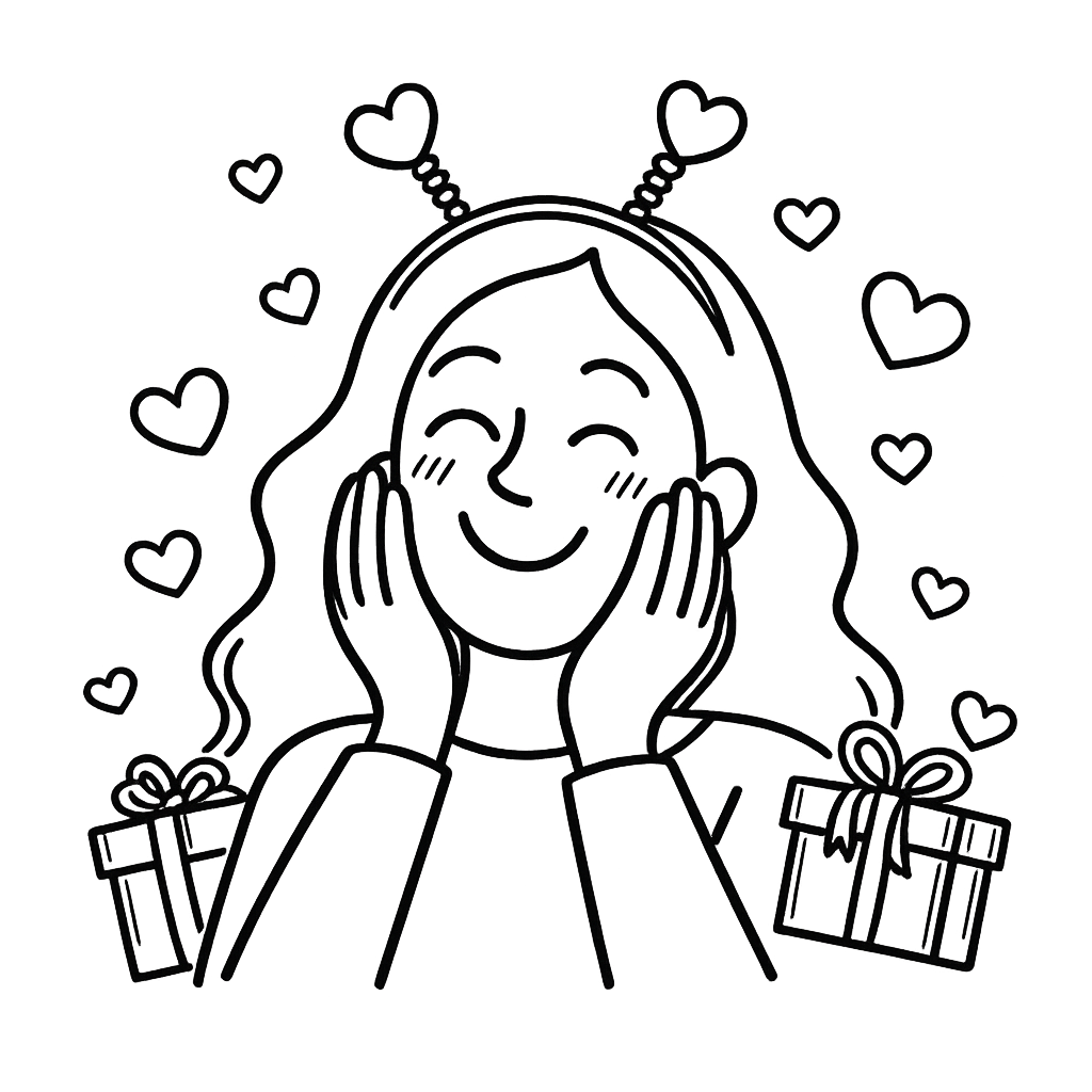 バレンタインでワクワクしている女性