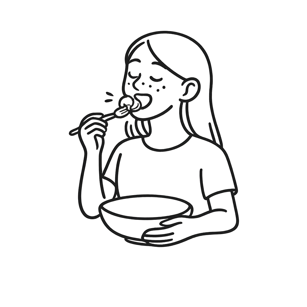 サラダを食べる女性／AMUBELLE／アンベル