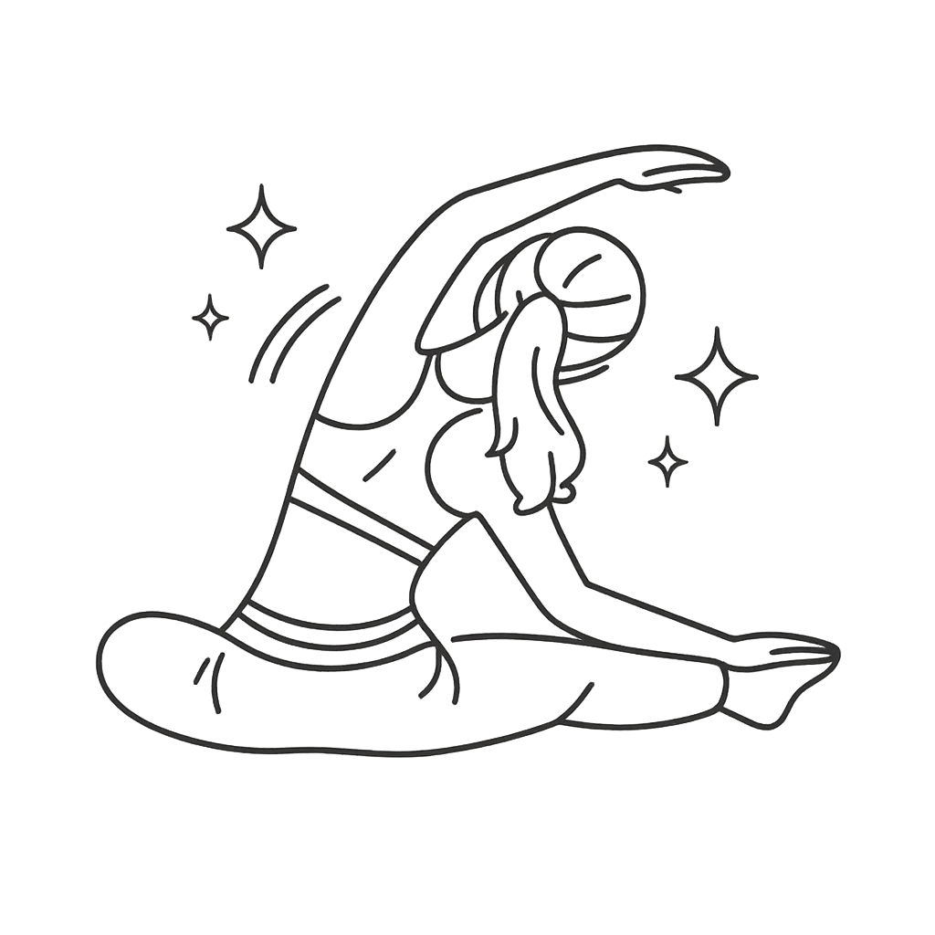 ストレッチしている女性／AMUBELLE／アンベル