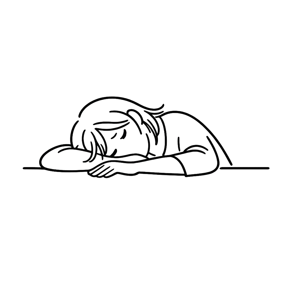 疲れてダウンしている女性／AMUBELLE／アンベル