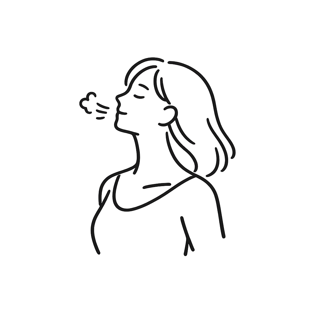 深呼吸している女性／AMUBELLE／アンベル