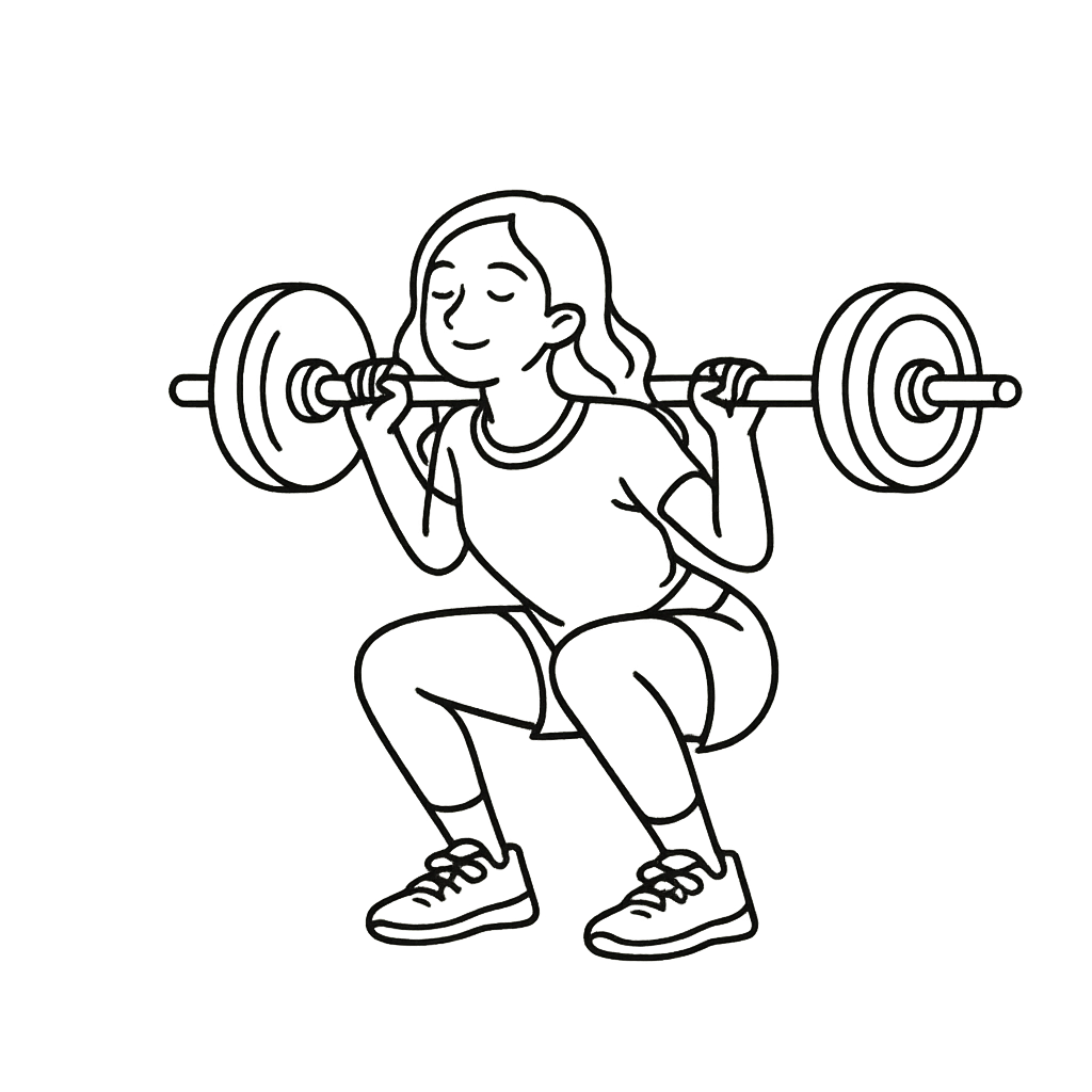 スクワットしている女性／AMUBELLE／アンベル