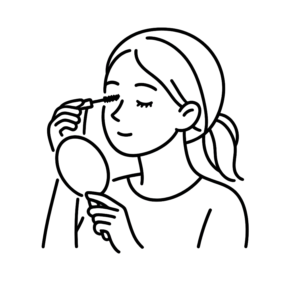 まつ毛美容液を塗っている女性／AMUBELLE／アンベル