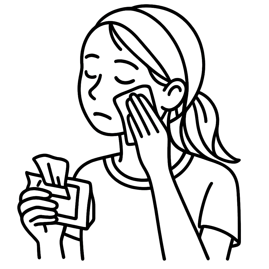 メイクを落としている女性／AMUBELLE／アンベル