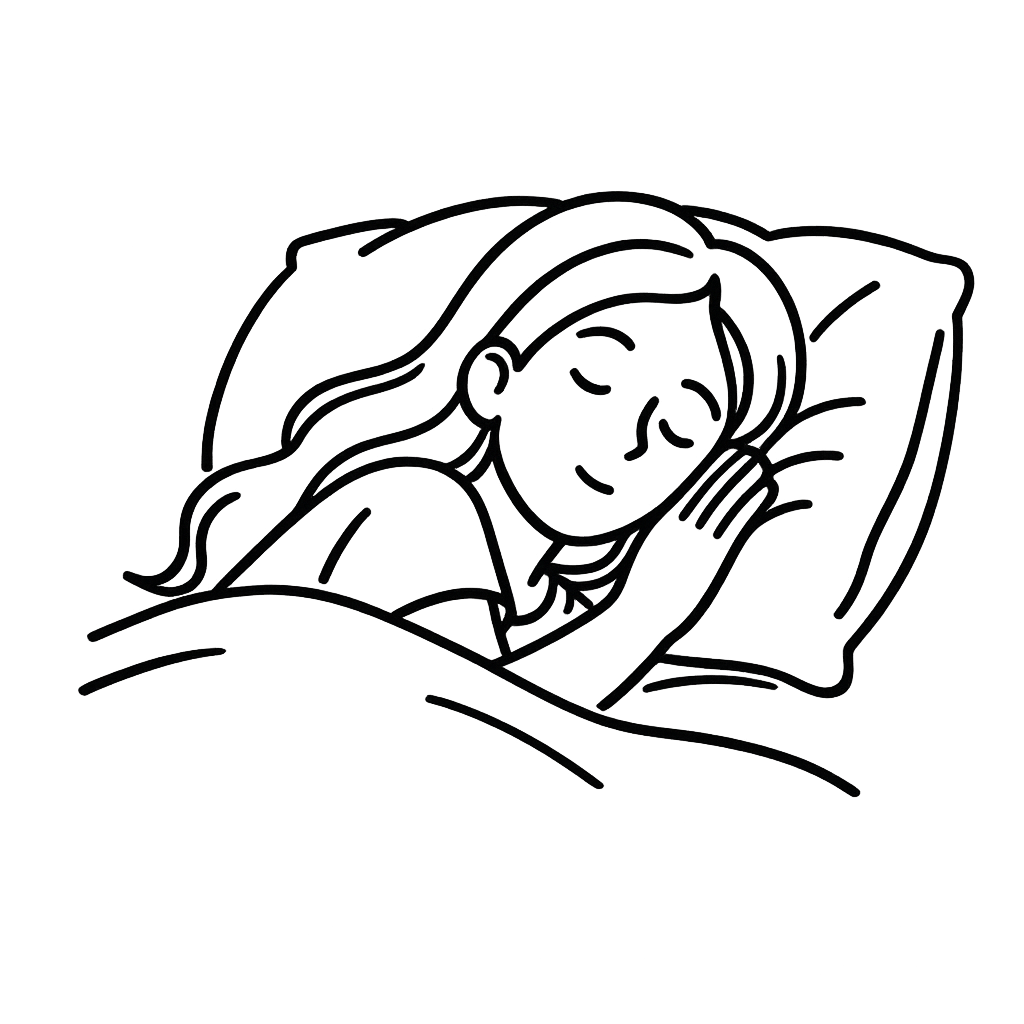 ぐっすり寝ている女性／AMUBELLE／アンベル