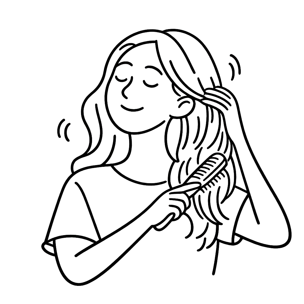 髪をとかしている女性／AMUBELLE／アンベル