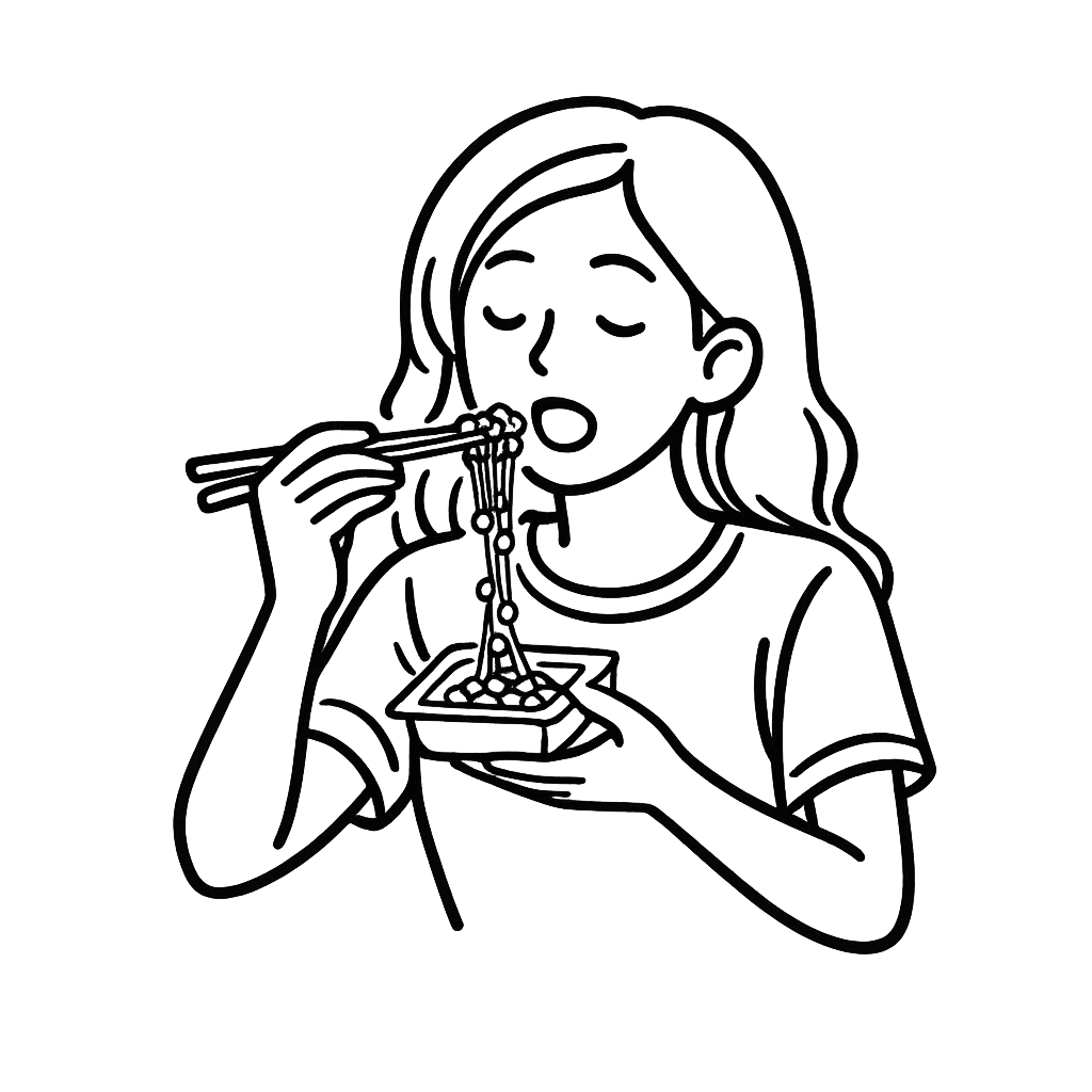 納豆を食べている女性／AMUBELLE／アンベル