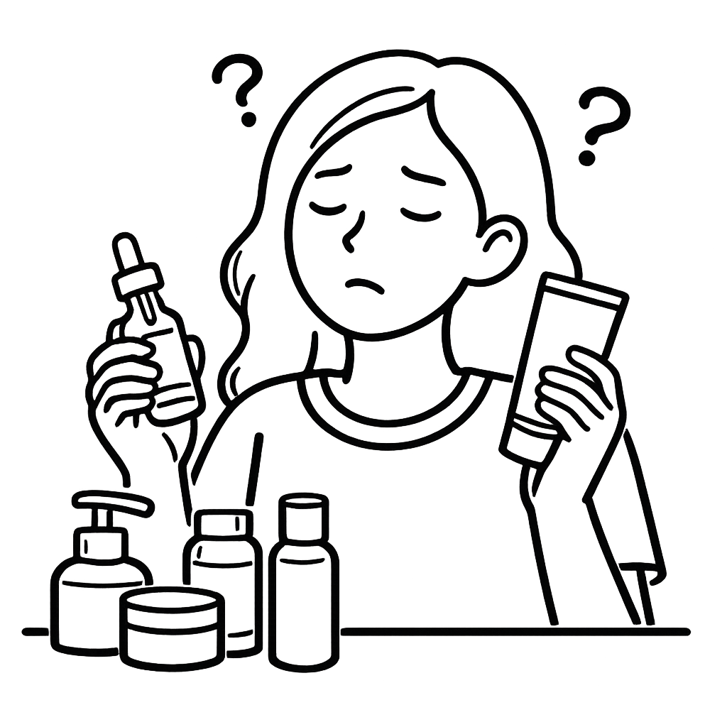 化粧品を選んでいる女性／AMUBELLE／アンベル