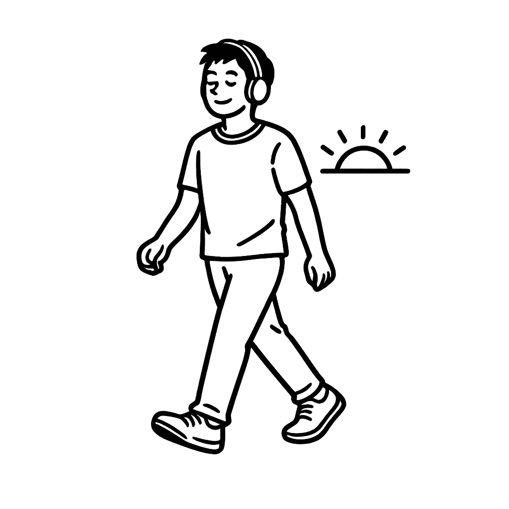 朝散歩している男性／AMUBELLE／アンベル