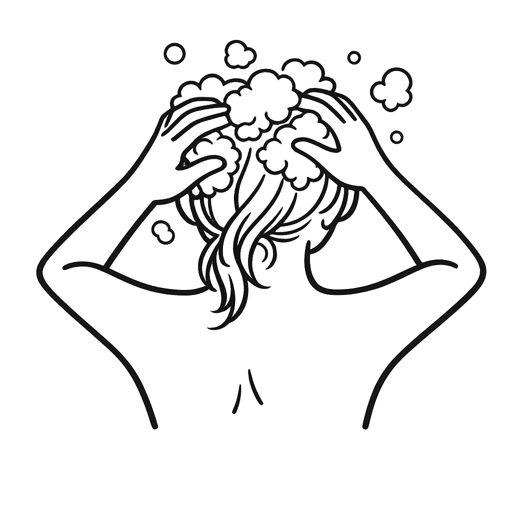 シャンプーしている女性／AMUBELLE／アンベル