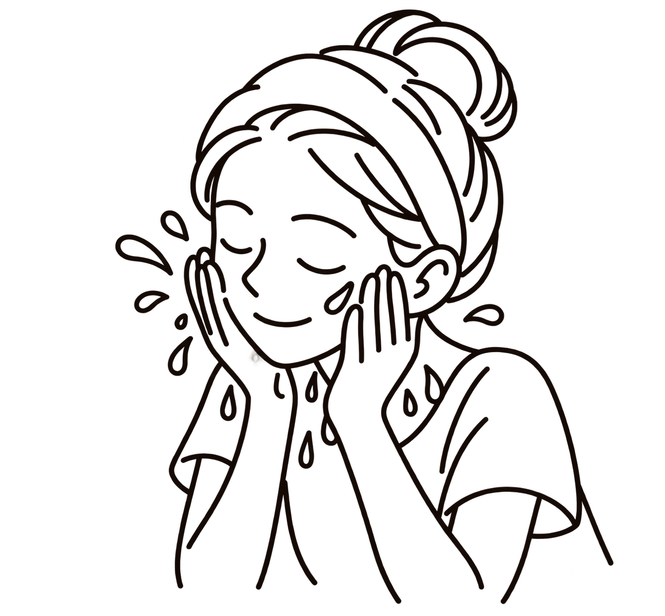 顔を洗っている女性／AMUBELLE／アンベル